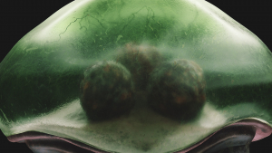 Metroid Prime larva close up